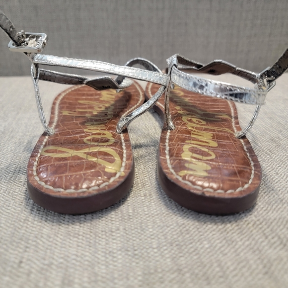 Sam Edelman Women's Metallic Ankle Sandals Size 6M Silver - Picture 4 of 6